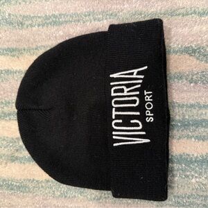 Victoria's Secret Black Beanie Hat